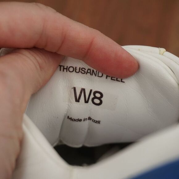 Thousand Fell Womens Vegan Lace Up Sneakers Size 8 White Midnight Blue - Picture 10 of 12